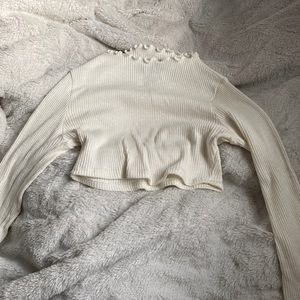 White cropped turtleneck